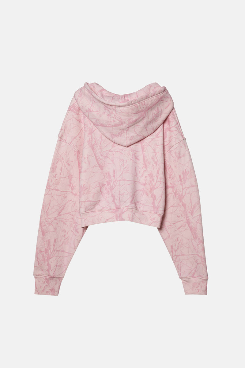 Cropped Zip Hoodie - Bubblegum Camo
