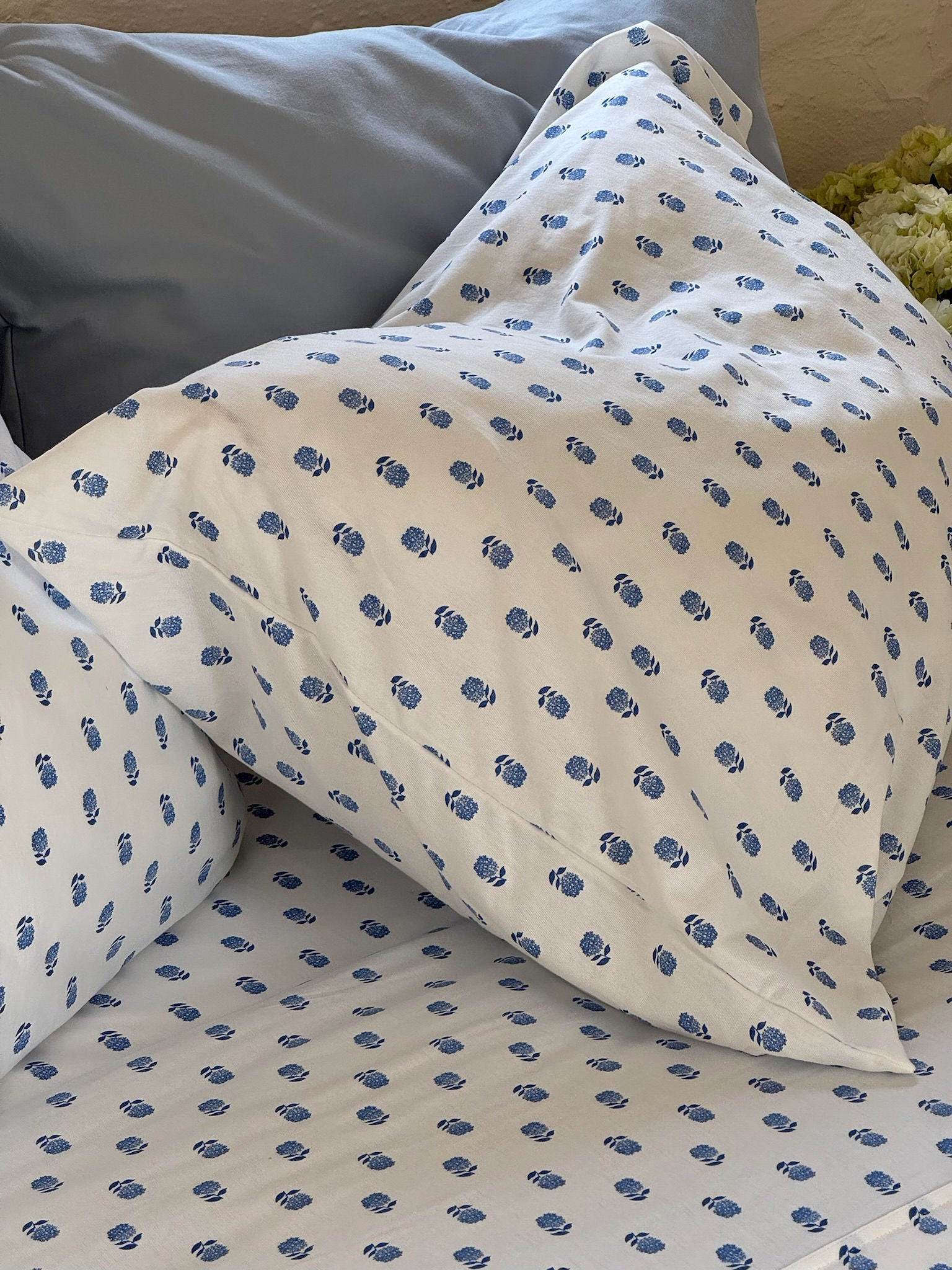 Jersey Pillowcase Set - Bluebell Floral