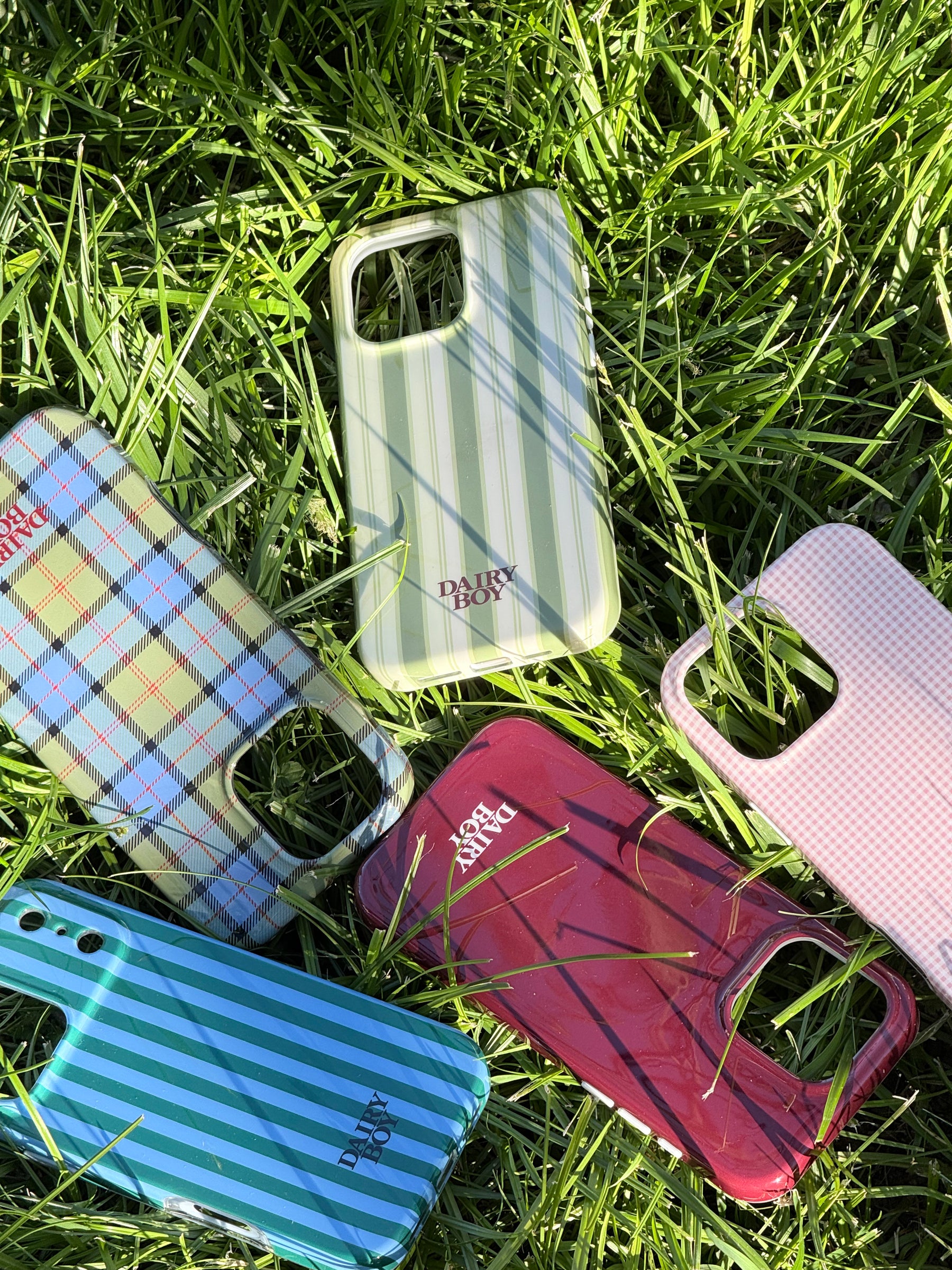Farm Friends Phone Case - Green Pinstripe