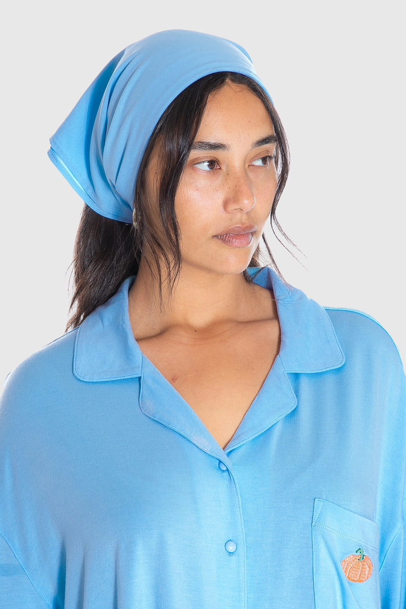 Garden Bed Head Scarf - Cool Blue