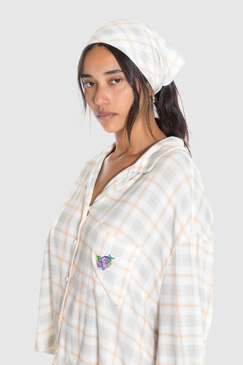Garden Bed Head Scarf - Sailor Plaid