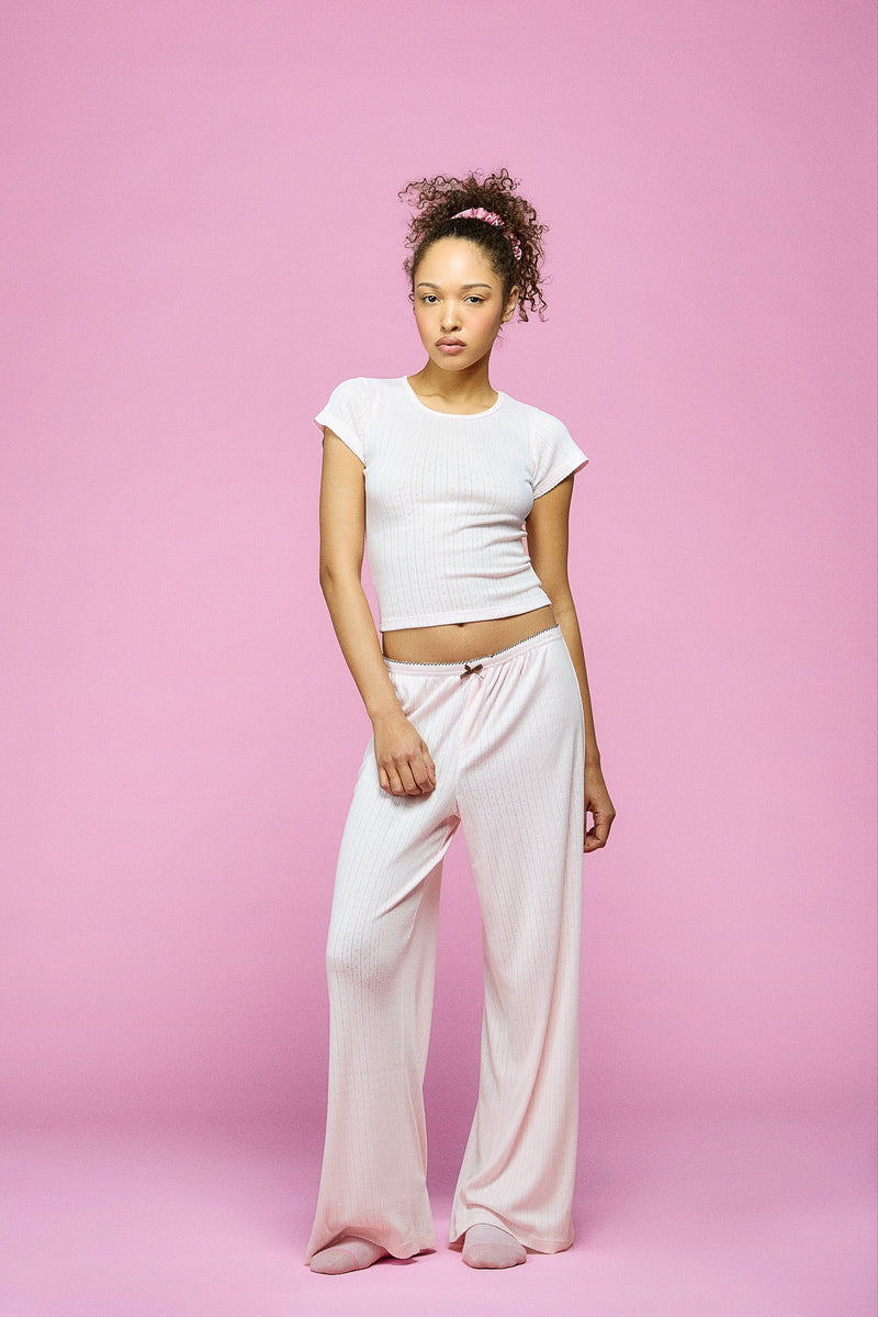 Pointelle Sleep Pant - Blush