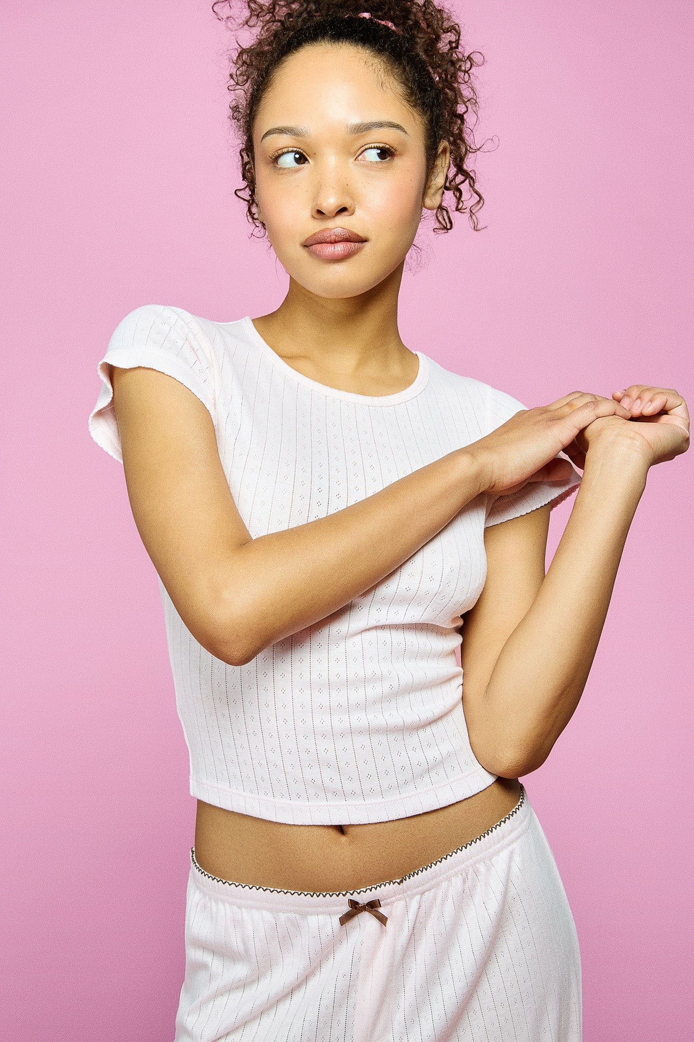 Pointelle Sleep Tee - Blush - Dairy Boy