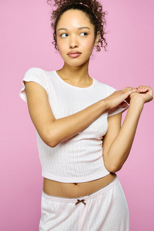 Pointelle Sleep Tee - Blush