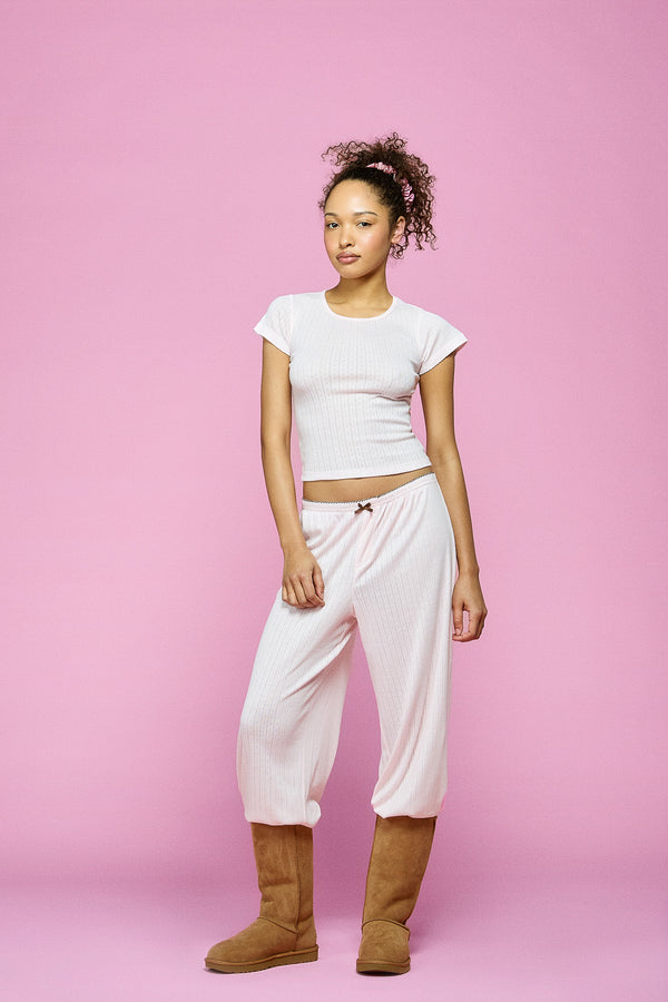 Pointelle Sleep Tee - Blush