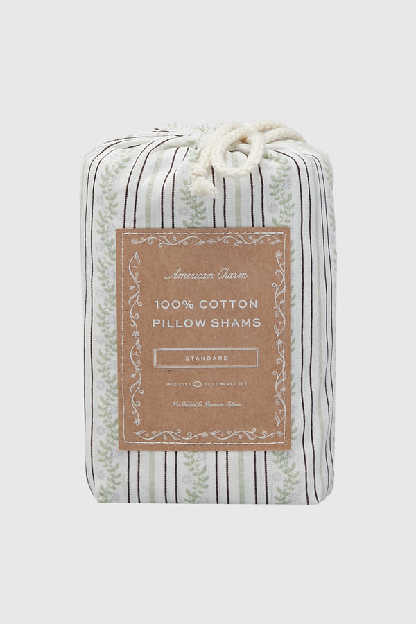 Jersey Sham Set - Greenhouse Stripe