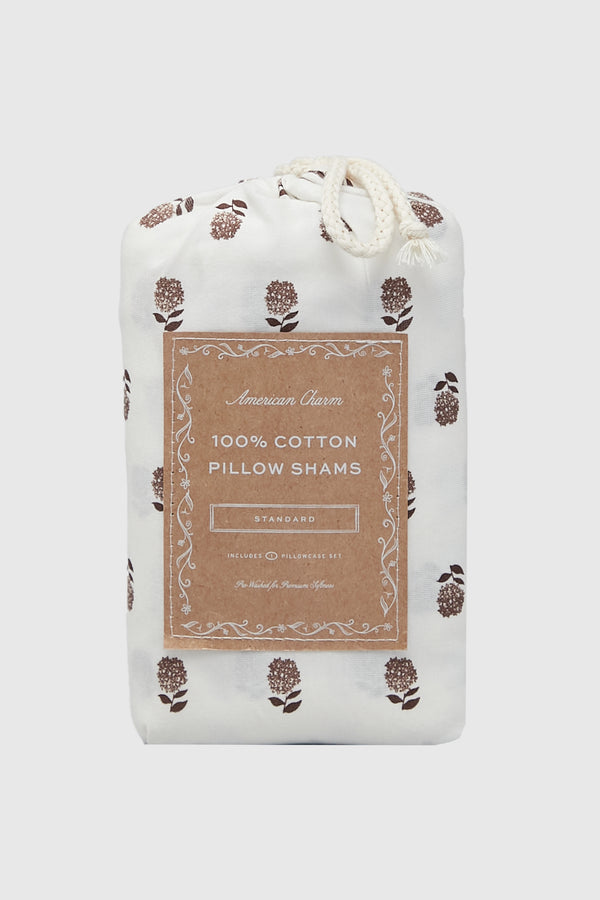 Jersey Pillowcase Set - Chestnut Floral