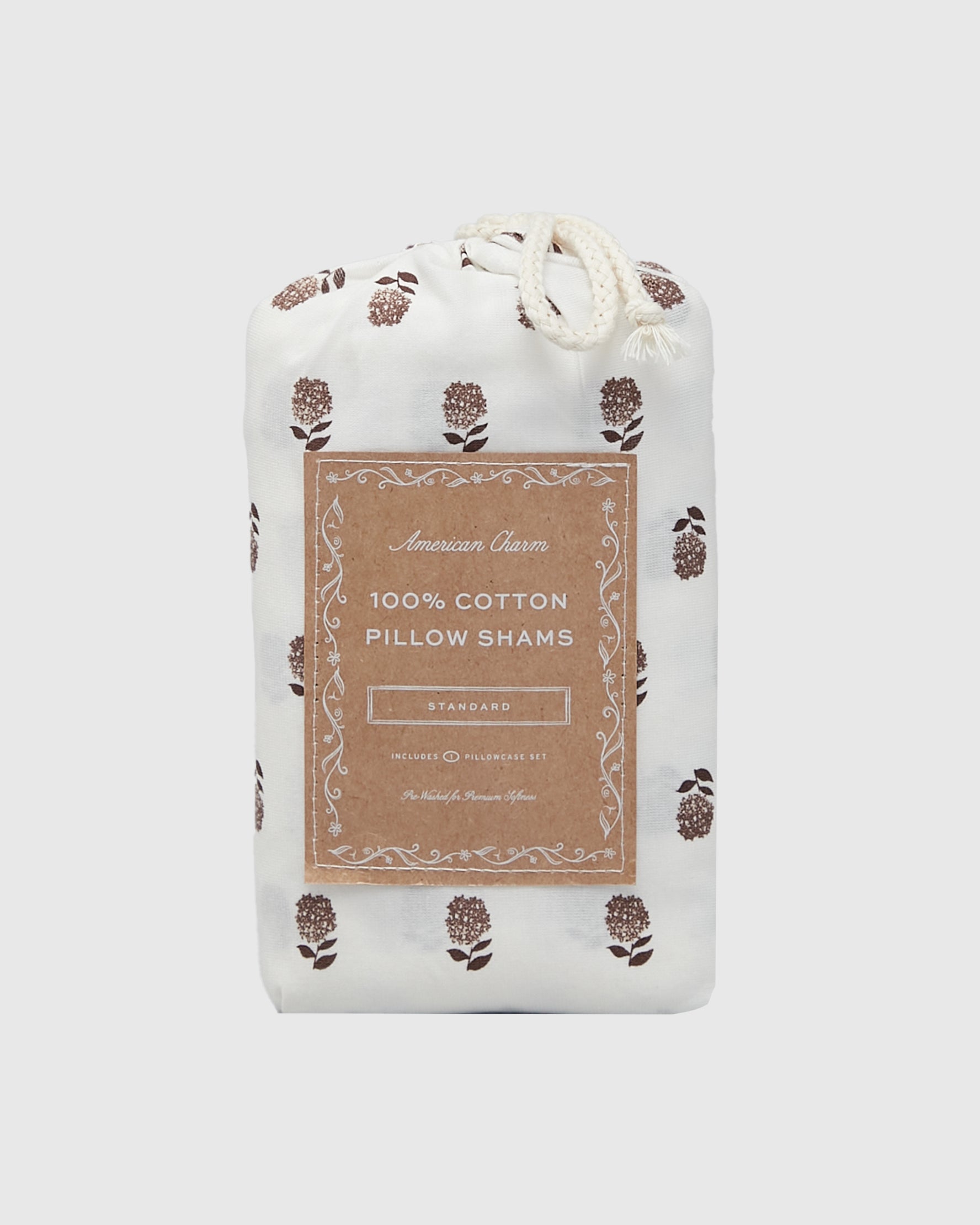 Jersey Pillowcase Set - Chestnut Floral