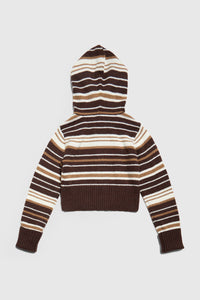 Surfside Striped Knit Zip Up - Sand Dune