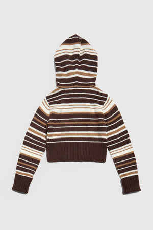 Surfside Striped Knit Zip Up - Sand Dune