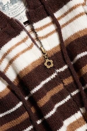 Surfside Striped Knit Zip Up - Sand Dune