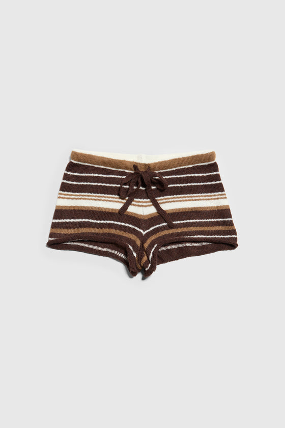 Surfside Striped Knit Shorts - Sand Dune