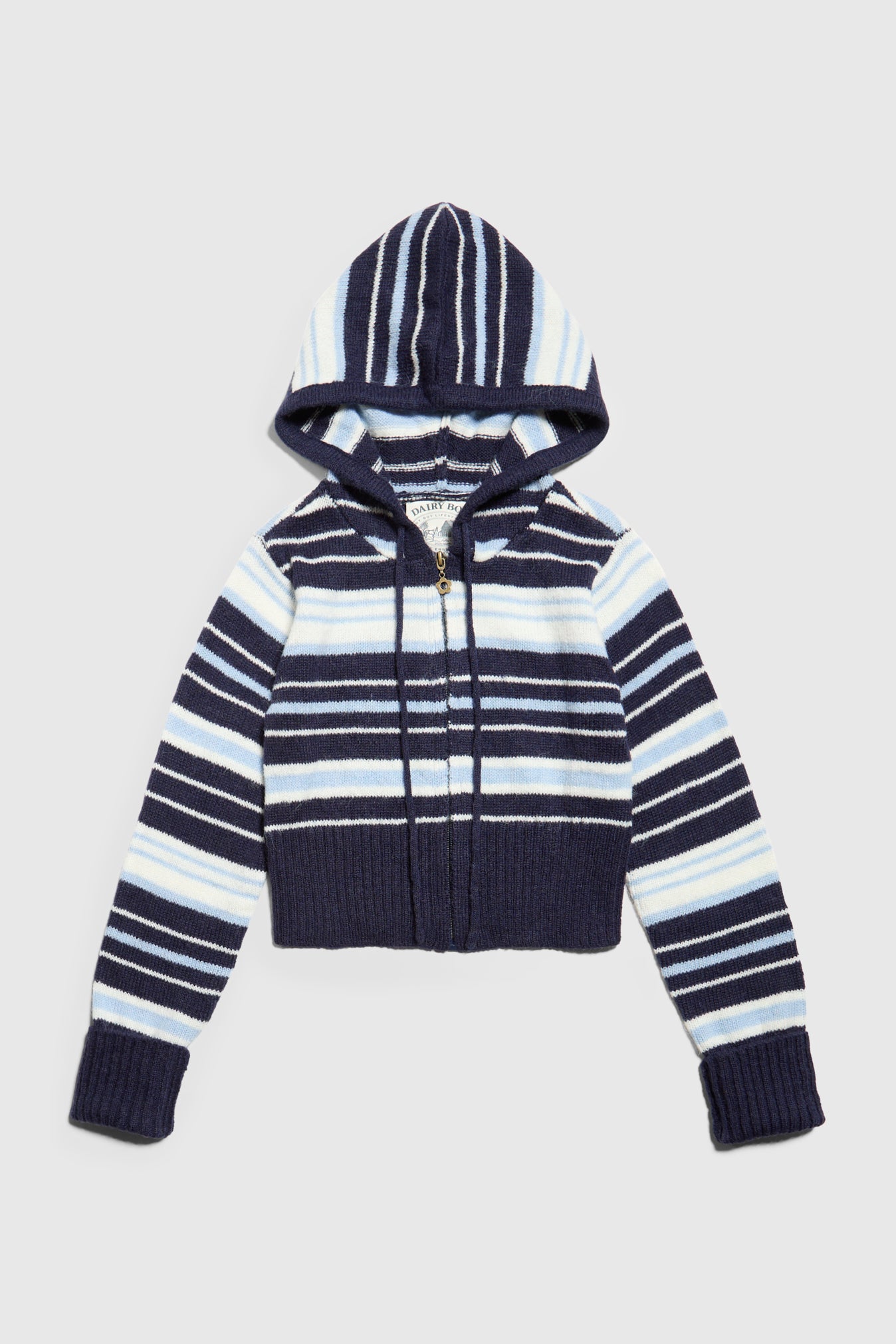 Surfside Striped Knit Zip Up - Ocean Blue