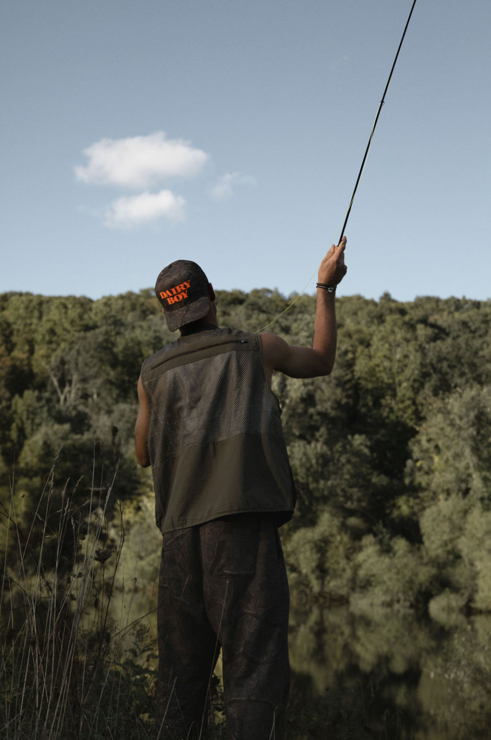 River Camo Trucker Hat - Orange