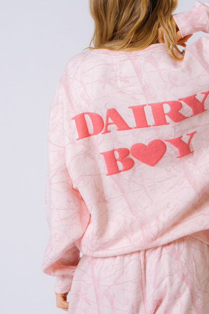 Bubblegum Camo Crewneck - Pink Puff