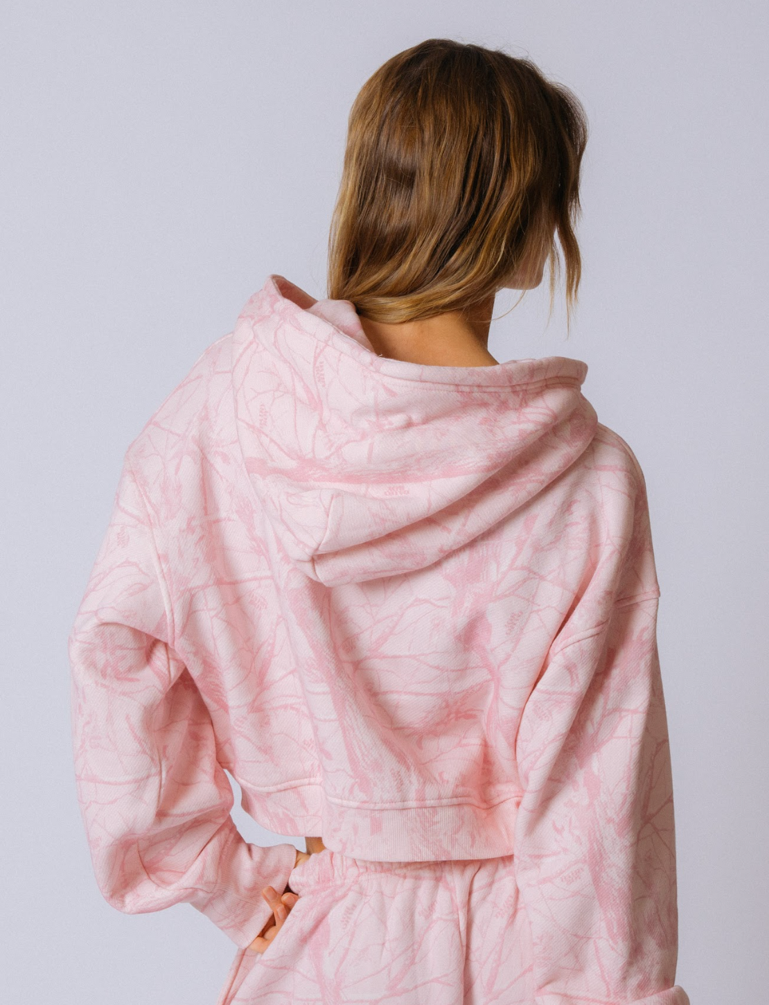 Bubblegum Camo Cropped Zip Hoodie