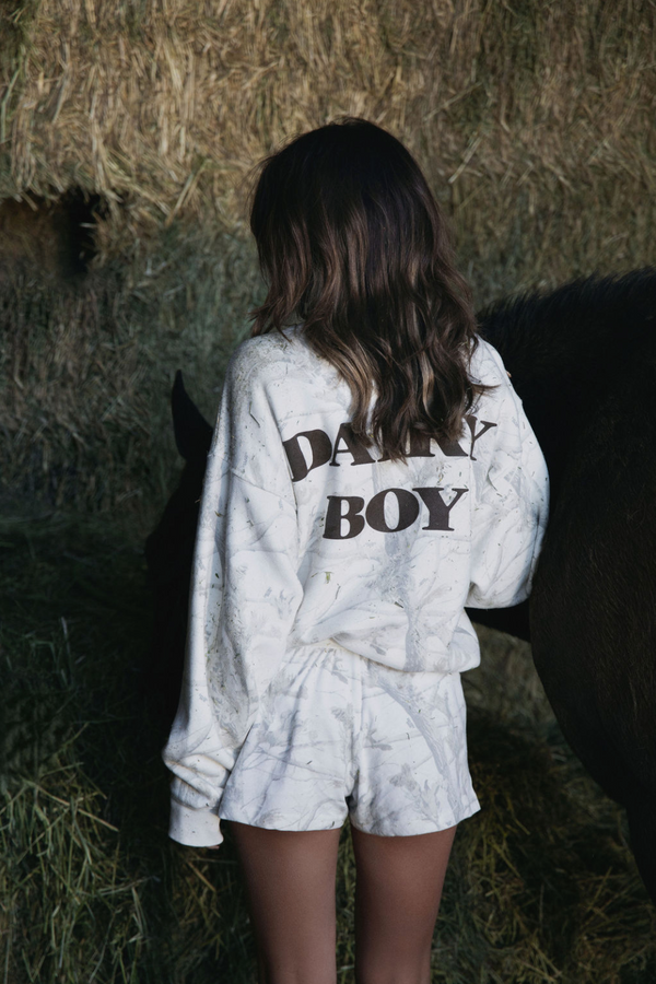 Oversized Crewneck - Woodland Camo Teddy