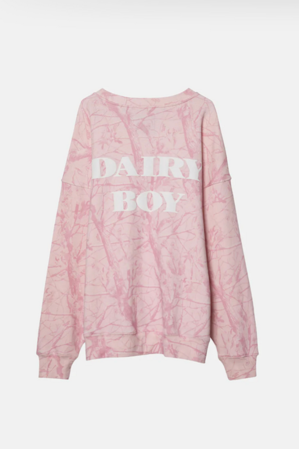 Oversized Crewneck - Bubblegum Camo White Puff