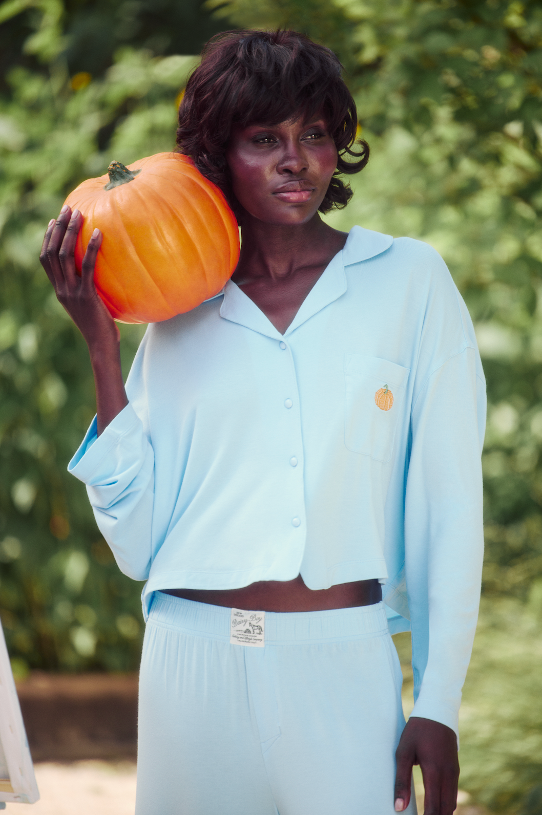 Garden Bed Sleep Set - Pumpkin in Cool Blue