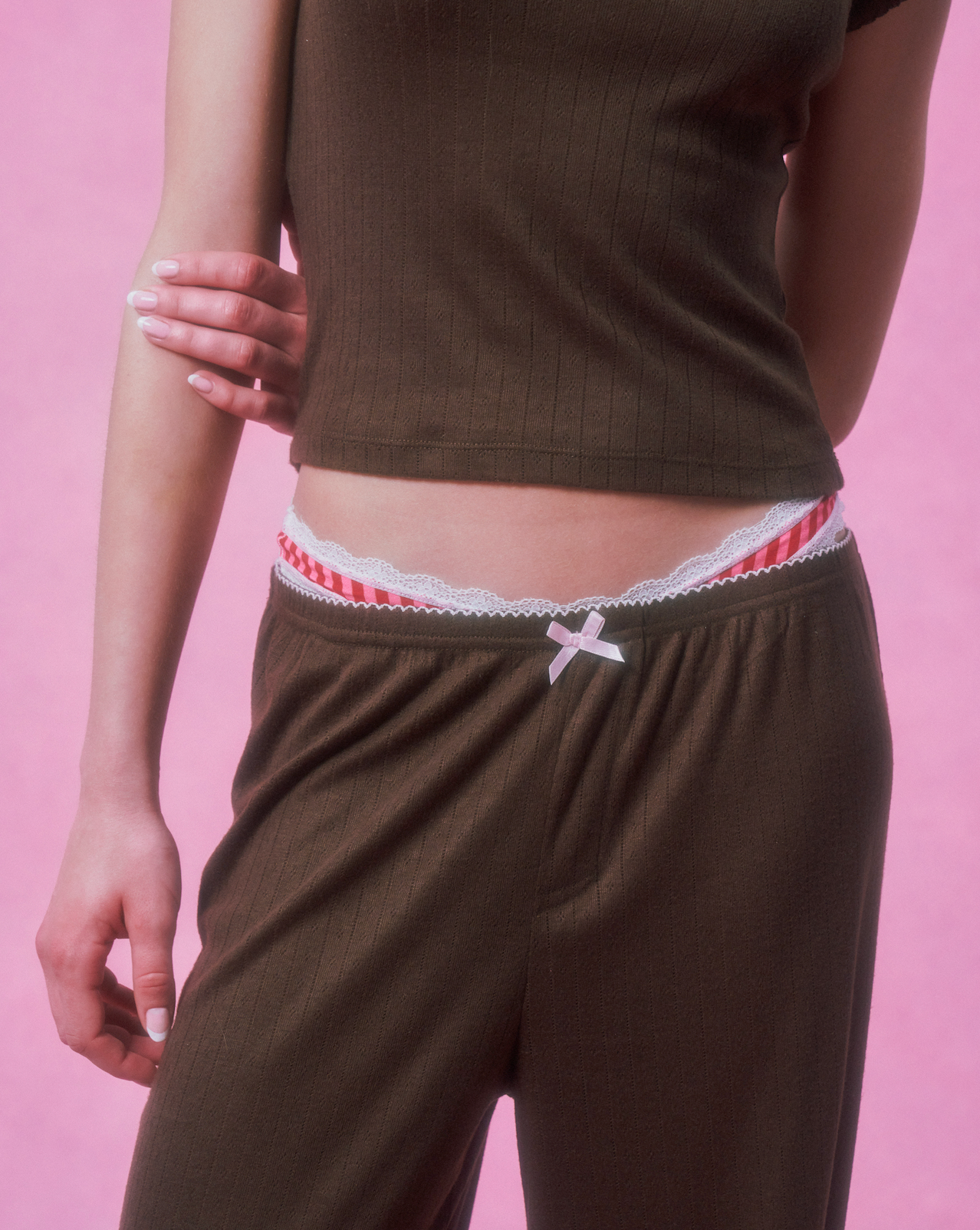 Pointelle Sleep Pant - Chocolate