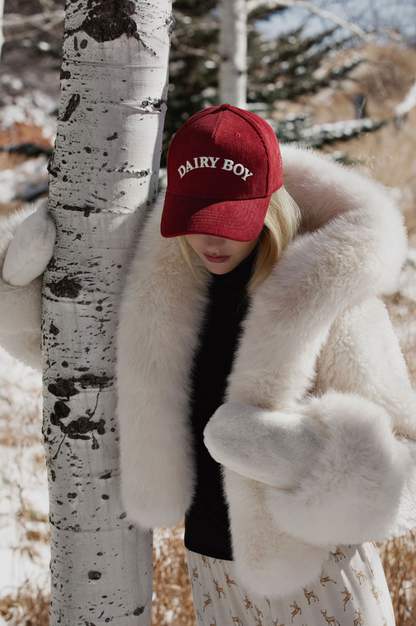 Arch Corduroy Trucker Hat - Berry