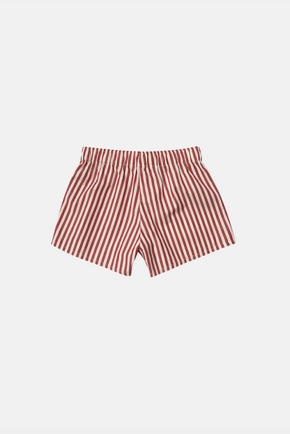 Single Fitted Boxer Shorts - Candy Stripe Cherry