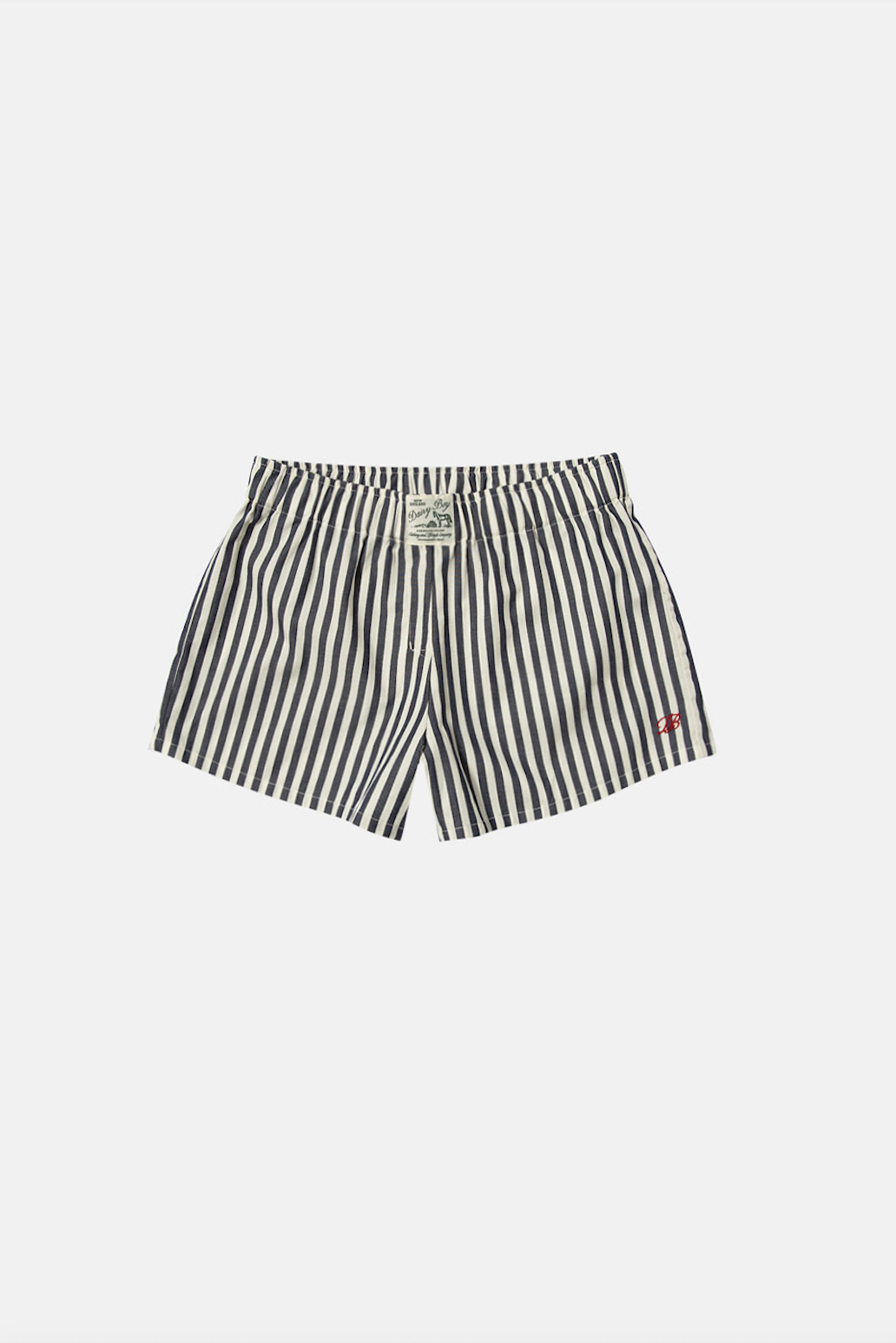 Single Fitted Boxer Shorts - Candy Stripe Navy