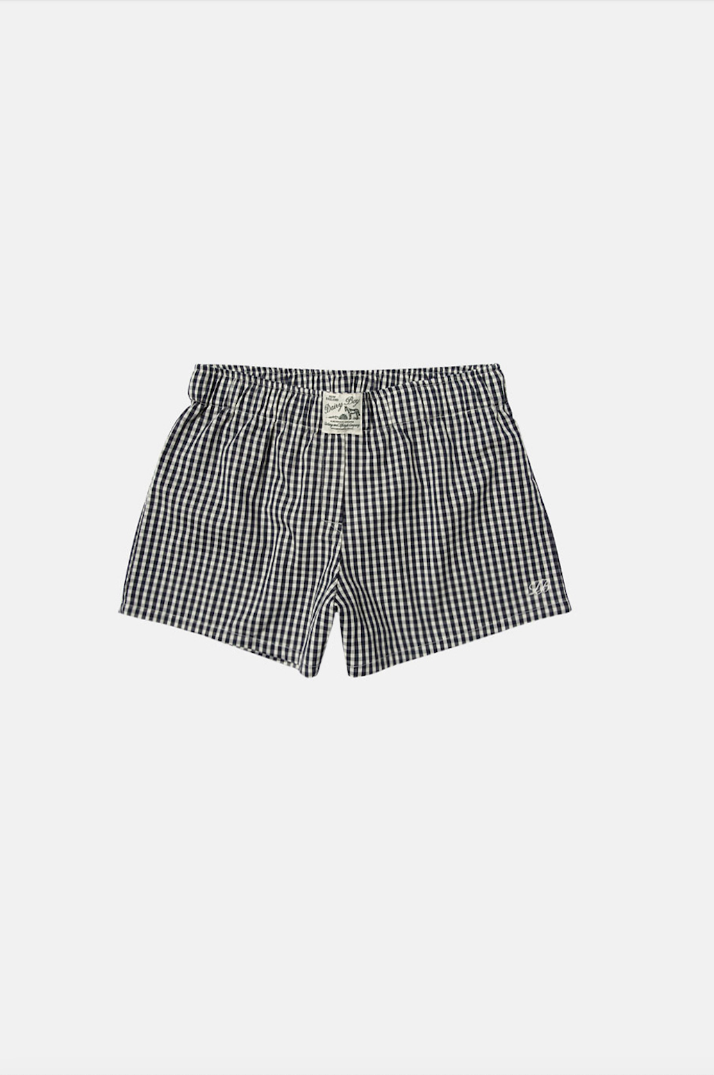 Single Fitted Boxer Shorts - Picnic Gingham Navy