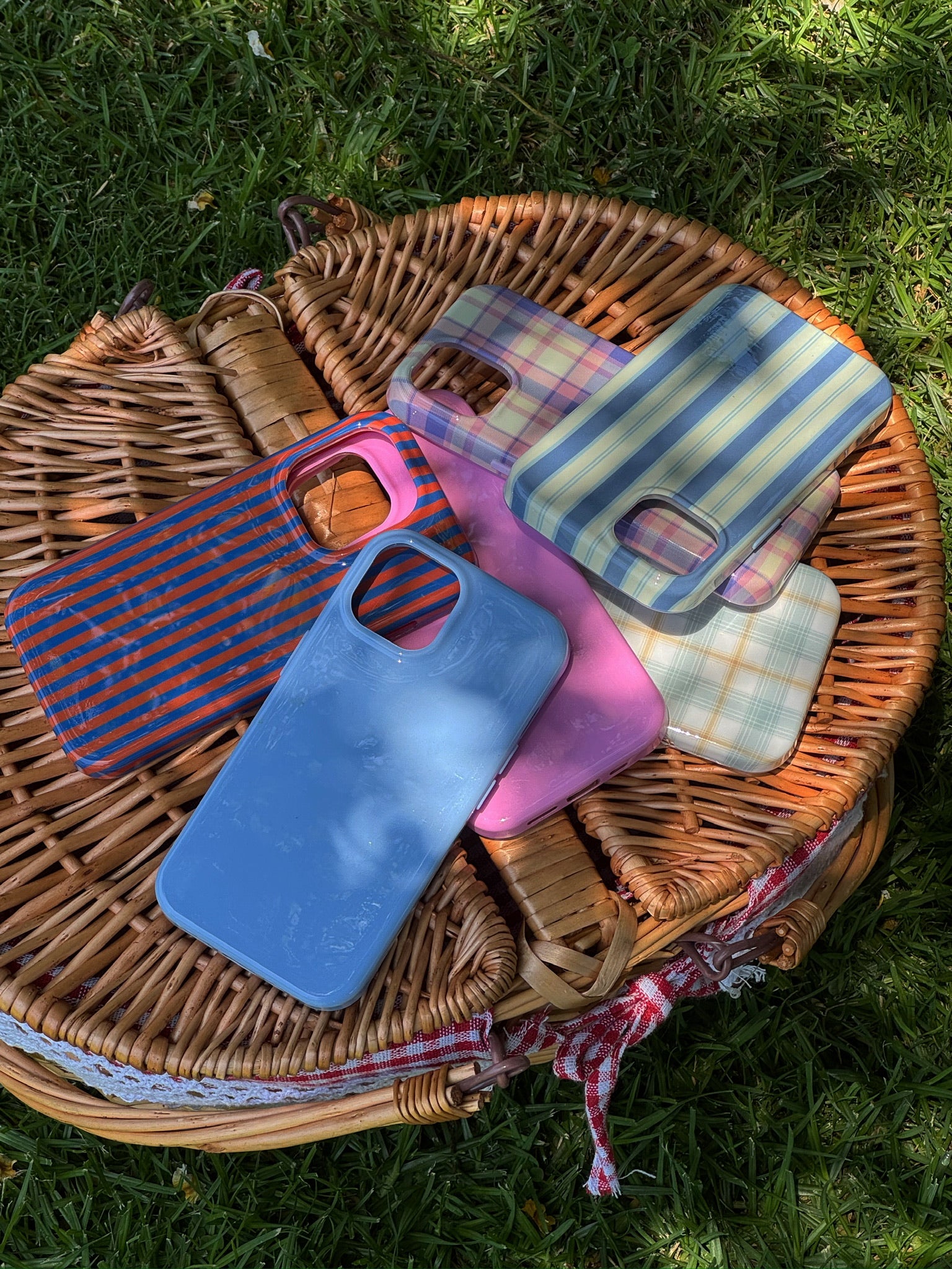 Garden Bed Phone Case - Blue Pinstripe